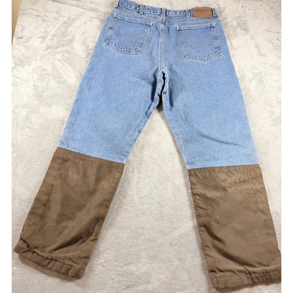 Wrangler ProGear Double Front Work Pants Mens 34x30 Denim Canvas Logger